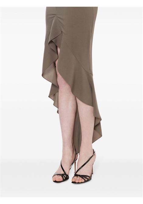 Taupe Draped asymmetric midi dress Philosophy di Lorenzo Serafini - women PHILOSOPHY DI LORENZO SERAFINI | 041857190428